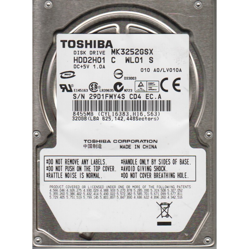 DISQUE INTERNE HDD TOSHIBA 320GB 2.5''''