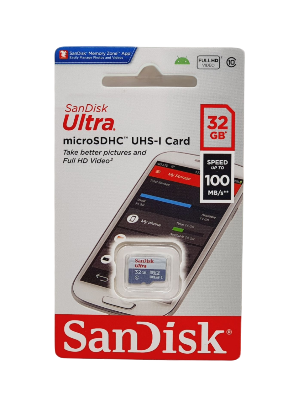 CARTE MEMOIRE MICRO SD SANDISK ULTRA 32GB 100MB/S