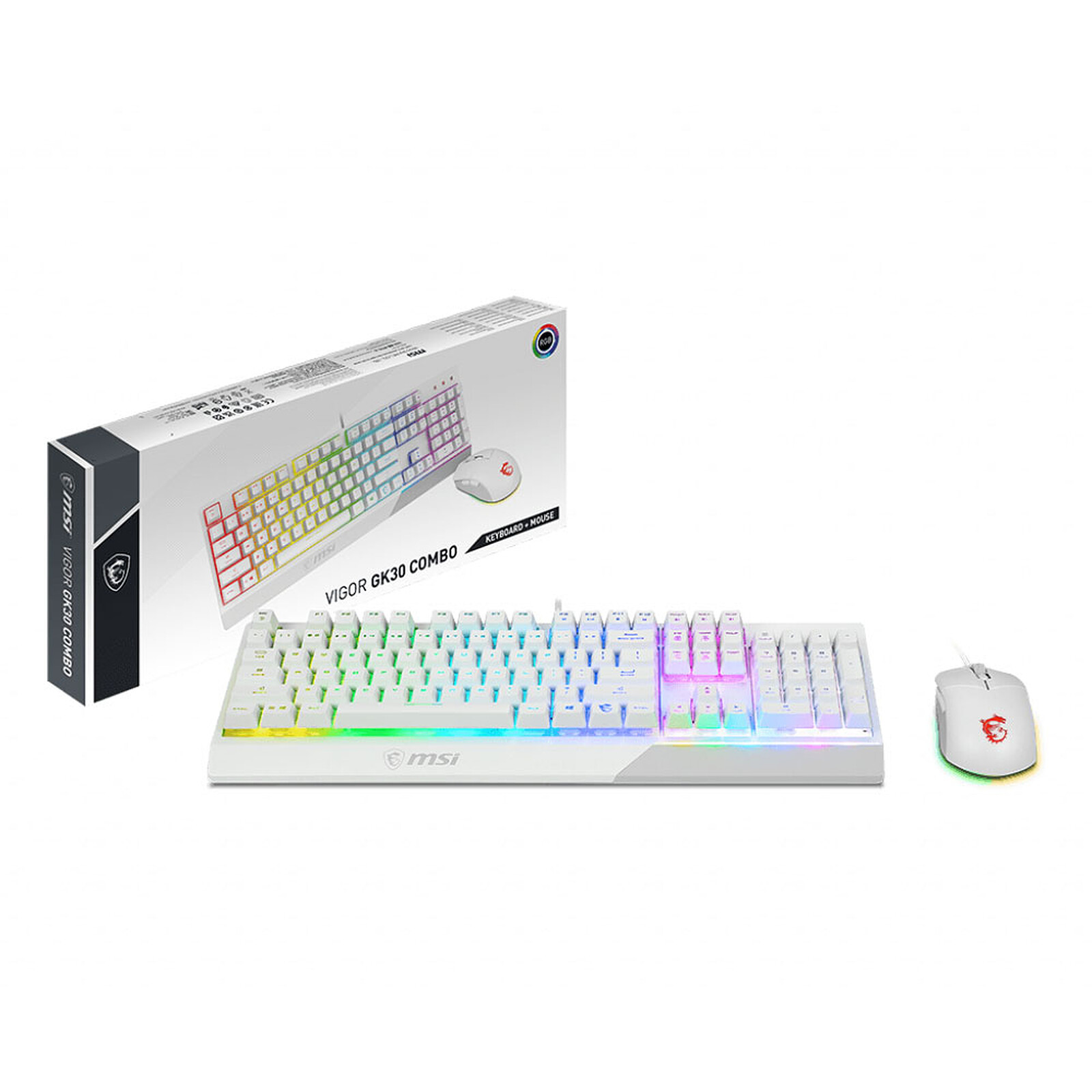 COMBO CLAVIER SOURIS MSI VIGOR GK30 WHITE