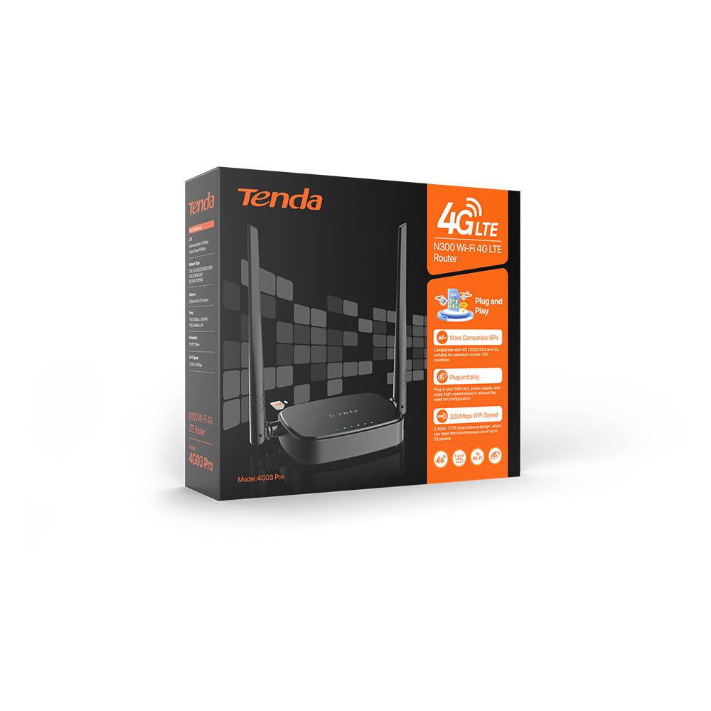 ROUTEUR TENDA 4G03 PRO N300 WIFI 4G LTE